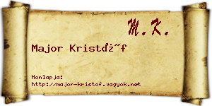 Major Kristóf névjegykártya