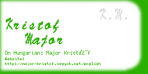 kristof major business card